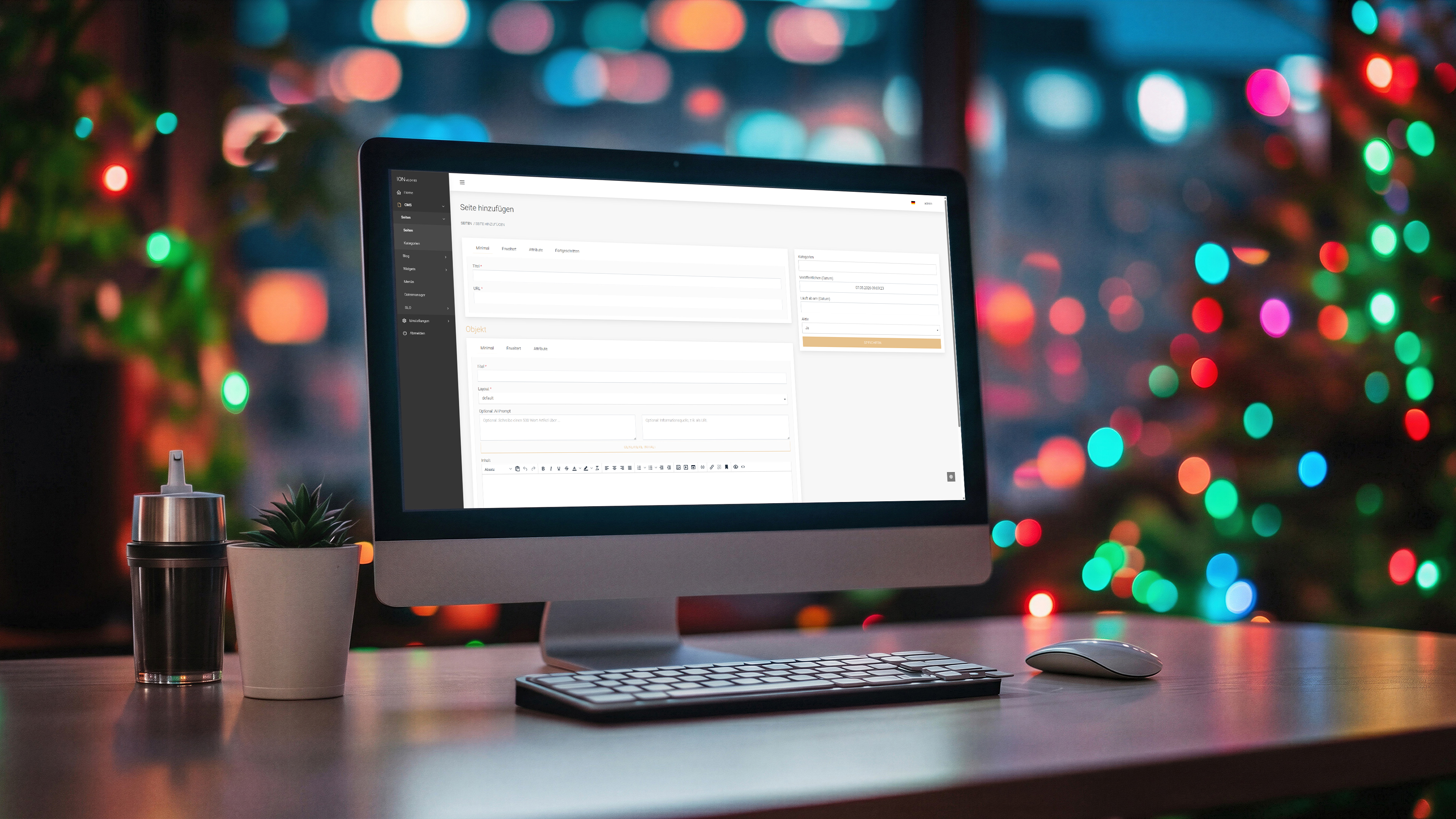 ION CMS auf einem Laptop als technische Basis für Websites und Prozesse